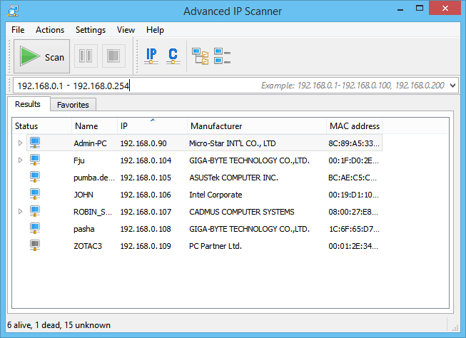 Advanced IP Scanner – Tải xuống Trình quét mạng miễn phí.
